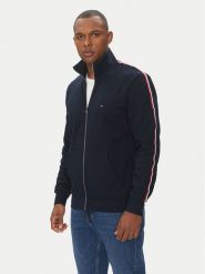 Tommy Hilfiger Bluza Global Stripe MW0MW38686 Granatowy Regular Fit. Niebieskie bluzy Tommy Hilfiger, m, bez wzorów, z bawełny, bez kaptura. Za 519.99 zł.