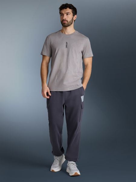 4F T-shirt regular z nadrukiem męski - szary L. Szare t-shirty 4F, l, bez wzorów, bez kołnierzyka, bez ramiączek. Za 79.99 zł.