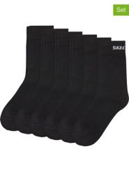 Skechers Skarpety sportowe (6 par) w kolorze czarnym rozmiar: 35-38. Czarne skarpetki sportowe Skechers, bez wzorów, z materiału. Za 48.62 zł.