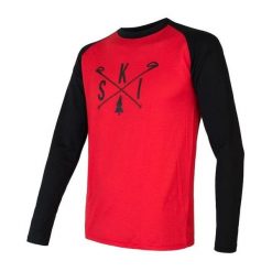 SENSOR Koszulka męska Merino Active Pt Tee Ls red/blk/ ski-S. Zielone bielizna termoaktywna Sensor, m, bez wzorów, z materiału, bez ramiączek, do biegania. Za 209.90 zł.