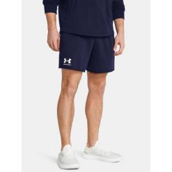 Spodenki Męskie Under Armour Dresowe Luźne Rival Terry 6in Short. Niebieskie krótkie spodenki sportowe Under Armour, m, bez wzorów, z dresówki. Za 101.32 zł.