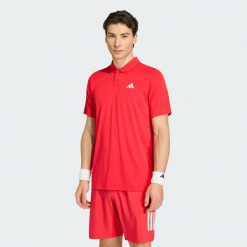 Koszulka Club Tennis Polo. Czerwone koszulki polo Adidas, l, bez wzorów, z dzianiny, bez kołnierzyka, bez ramiączek, tenisowe. Za 179.00 zł.