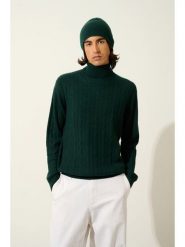 AUTHENTIC CASHMERE Kaszmirowy golf "Kona" w kolorze ciemnozielonym rozmiar: XXL. Zielone golfy AUTHENTIC CASHMERE, xxl, bez wzorów, z kaszmiru, bez ramiączek. Za 630.99 zł.