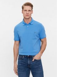 Tommy Hilfiger Polo 1985 MW0MW17770 Niebieski Regular Fit. Niebieskie koszulki polo Tommy Hilfiger, l, bez wzorów, z bawełny, bez kołnierzyka, bez ramiączek. Za 209.99 zł.
