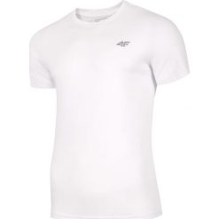 T-shirt męski TSM300A - biały. Białe t-shirty 4F, m, bez wzorów, z bawełny, bez kołnierzyka, bez ramiączek. Za 39.99 zł.