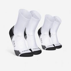 Second Life - Skarpetki do biegania Kiprun Run 500 wysokie... - Stan Doskonały. Białe skarpety KIPRUN, bez wzorów, z dzianiny. Za 28.99 zł.