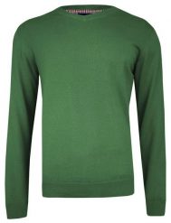 Sweter w Serek, Zielony (V-neck) Klasyczny, Męski, Elegancki - Adriano Guinari. Zielone swetry rozpinane Adriano Guinari, l, bez wzorów, z bawełny, bez kołnierzyka, bez ramiączek. Za 159.00 zł.