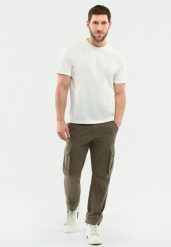 Spodnie bojówki, Comfort Fit R-HAMPTER. Zielone joggery i bojówki Volcano, m, bez wzorów, z bawełny. Za 199.99 zł.