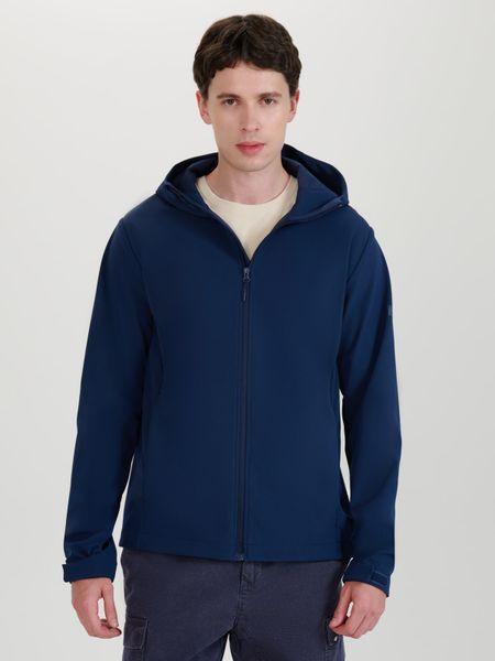 4F Kurtka softshell wiatroodporna membrana 5000 męska - granatowa XXL. Niebieskie kurtki 4F, m, bez wzorów, z dzianiny, z kapturem. W wyprzedaży za 199.99 zł.