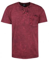 Koszulka Bawełniana Czerwona z Guzikami V-neck, Męska, z Nadrukiem, Krótki Rękaw. Czerwone bluzki z długim rękawem Red Way, m, bez wzorów, z bawełny, bez kołnierzyka, bez ramiączek. Za 125.00 zł.