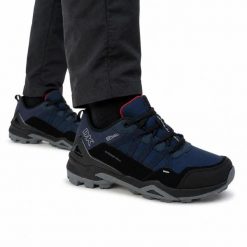 Buty męskie sportowe trekkingowe turystyczne DK VENOM VB17920 NAVY. Czarne buty turystyczne DK, bez wzorów, z materiału, bez zapięcia, trekkingowe. Za 199.00 zł.