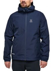 Haglöfs Kurtka przeciwdeszczowa "Kaise GTX" w kolorze granatowym rozmiar: M. Niebieskie kurtki outdoor i hardshell Haglöfs, m, bez wzorów, bez kaptura. Za 878.53 zł.