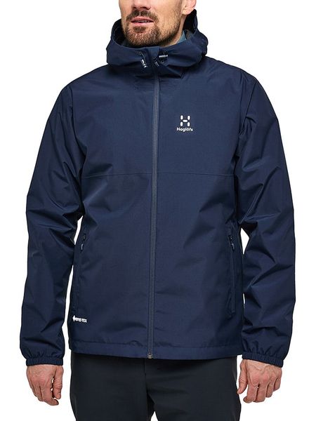 Haglöfs Kurtka przeciwdeszczowa "Kaise GTX" w kolorze granatowym rozmiar: M. Niebieskie kurtki outdoor i hardshell Haglöfs, m, bez wzorów, bez kaptura. Za 874.39 zł.