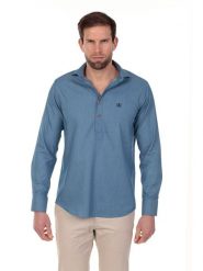 The Time of Bocha Koszula - Regular fit - w kolorze niebieskim rozmiar: S. Niebieskie koszule The Time of Bocha, s, bez wzorów, z bawełny, bez kołnierzyka, bez ramiączek. Za 130.99 zł.