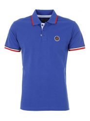 Peak Mountain Koszulka polo "Cody" w kolorze niebieskim rozmiar: L. Niebieskie koszulki polo Peak Mountain, l, z aplikacjami, z bawełny, bez kołnierzyka, bez ramiączek. Za 110.55 zł.