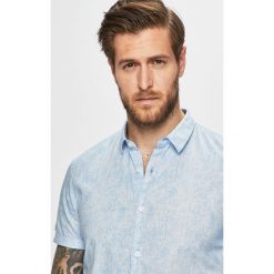 Tom Tailor Denim - Koszula. Niebieskie koszule TOM TAILOR DENIM, m, bez wzorów, z bawełny, bez kołnierzyka, bez ramiączek. Za 149.90 zł.