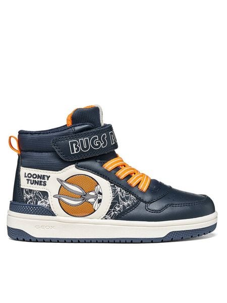 Geox Sneakersy J Washiba Boy J66LQF 054FU C0659 M Granatowy. Niebieskie bluzy z kapturem Geox, m, bez wzorów, ze skóry, bez kaptura. Za 269.99 zł.