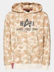 Alpha Industries Bluza Basic 178312C Beżowy Regular Fit. Brązowe bluzy Alpha Industries, m, bez wzorów, z bawełny, bez kaptura. Za 219.99 zł.