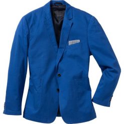 Marynarka bawełniana "Regular Fit" bonprix niebieski. Niebieskie garnitury marki bonprix, z bawełny. Za 149.99 zł.