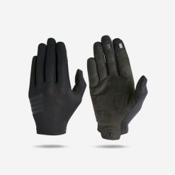 Rękawiczki rowerowe Rockrider oddychające. Czarne rękawiczki ROCKRIDER, bez wzorów, z materiału. Za 64.99 zł.