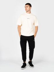 Les Hommes T-Shirt "Happy Pictures Oversize" | LBT1015700P | Mężczyzna | Beżowy. Brązowe t-shirty Les Hommes, m, bez wzorów, z bawełny, bez kołnierzyka, bez ramiączek. W wyprzedaży za 349.00 zł.