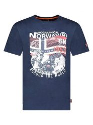 Geographical Norway Koszulka "Jacross" w kolorze granatowym rozmiar: M. Niebieskie bezrękawniki Geographical Norway, m, bez wzorów, z bawełny, bez kołnierzyka, bez ramiączek. Za 66.47 zł.