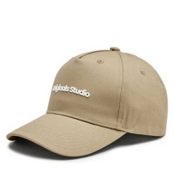 Czapka z daszkiem Jack&Jones. Brązowe czapki z daszkiem Jack&Jones, bez wzorów. Za 59.99 zł.