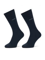 BOSS Zestaw 2 par wysokich skarpet męskich 2P RS Tom 50534901 Granatowy. Niebieskie skarpety Boss, bez wzorów, z bawełny. Za 109.99 zł.