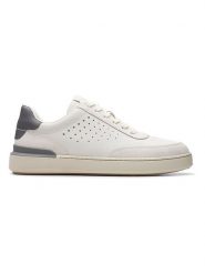Clarks Skórzane sneakersy "Courtlite Run" w kolorze białym rozmiar: 44,5. Białe buty do biegania Clarks, bez wzorów, bez zapięcia. Za 202.50 zł.