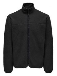 ONLY & SONS Kurtka polarowa w kolorze czarnym rozmiar: L. Czarne kurtki Only & Sons, l, bez wzorów, z polaru, bez kaptura. Za 112.45 zł.