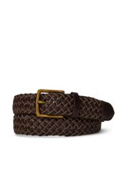 Polo Ralph Lauren Pasek 405974642005 Brązowy ciemny. Brązowe paski Polo Ralph Lauren, bez wzorów, ze skóry. Za 599.99 zł.