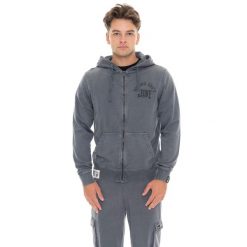 Leone 1947 Vintage Dept Herren Winter-Kapuzenpullover mit Reißverschluss. Szare bluzy LEONE 1947 APPAREL, bez wzorów, z bawełny, bez kaptura. W wyprzedaży za 221.03 zł.