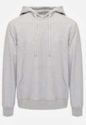 Szara Bluza z Kapturem i Kieszenią Typu Kangur Aqialei. Szare bluzy z kapturem Born2be, l, bez wzorów, z dresówki, z kapturem. Za 99.99 zł.
