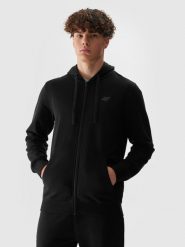 4F Bluza dresowa rozpinana z kapturem męska - czarna S. Czarne bluzy 4F, l, bez wzorów, z bawełny, z kapturem. W wyprzedaży za 119.99 zł.