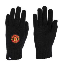 Rękawiczki Manchesteru United. Czarne rękawiczki Adidas, bez wzorów. Za 119.00 zł.