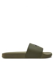 Tommy Hilfiger Klapki Embroid Hilfiger 85 Pool Slide FM0FM05342 Zielony. Zielone klapki Tommy Hilfiger, ze skóry. Za 159.99 zł.