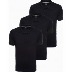 Zestaw koszulek męskich polo z dzianiny pique 3-pak - czarny V10 Z28 - XXL. Czarne koszulki polo sportowe Ombre Clothing, na wiosnę, l, z aplikacjami, z bawełny, bez kołnierzyka, bez ramiączek. Za 155.99 zł.