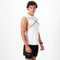 Idealna koszulka męska do treningu RAW TOP. Białe buty do biegania BODYCROSS, bez wzorów, z materiału, bez zapięcia, do biegania. W wyprzedaży za 98.99 zł.