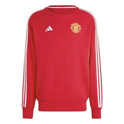 Bluza Manchester United DNA 2024/25. Czerwone bluzy Adidas, bez wzorów, bez kaptura. Za 274.05 zł.