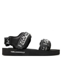 Sandały KARL LAGERFELD. Czarne sandały KARL LAGERFELD, bez zapięcia. Za 579.99 zł.