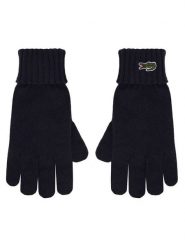 Lacoste Rękawiczki RV0452 Granatowy. Niebieskie rękawiczki LACOSTE, bez wzorów, z dzianiny. Za 219.99 zł.