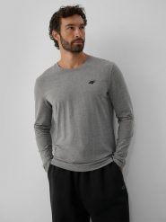 4F Longsleeve slim gładki męski - szary XXL. Szare bluzki z długim rękawem 4F, m, bez wzorów, z bawełny, bez kołnierzyka, bez ramiączek. Za 69.99 zł.