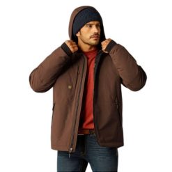 Wodoodporna kurtka jeździecka Ariat Rebar Cordura Ripstop. Brązowe kurtki Ariat, s, bez wzorów, z materiału, bez kaptura. Za 801.95 zł.