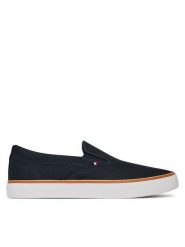 Tommy Hilfiger Tenisówki Th Hi Vulc Core Low Ii Slipon FM0FM05514 Granatowy. Niebieskie trampki Tommy Hilfiger, m, bez wzorów, bez zapięcia. Za 359.99 zł.