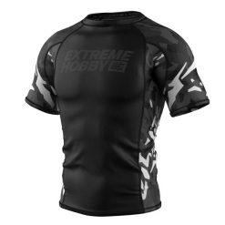 Koszulka Męska na siłownię rashguard MMA EXTREME HOBBY BLACK PANTHER. Czarne bielizna termoaktywna EXTREME HOBBY, m, bez wzorów, z bawełny, bez ramiączek, na fitness i siłownię. Za 199.00 zł.