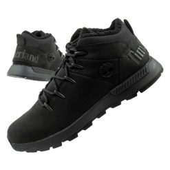 Buty trekkingowe męskie Timberland Sprint Trekker Mid ocieplane. Czarne trekkingi Timberland, bez wzorów, bez zapięcia. Za 499.00 zł.