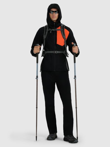 4F Spodnie trekkingowe membrana 8000 męskie - czarne L. Czarne trekkingi 4F, bez wzorów, z materiału, za kostkę, bez zapięcia. Za 349.99 zł.
