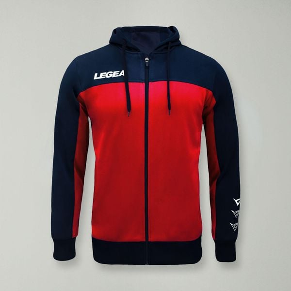Kurtka Flex do biegania i treningu niebiesko-czerwona. Czerwone kurtki Legea, l, bez wzorów, z bawełny, bez kaptura. Za 72.00 zł.