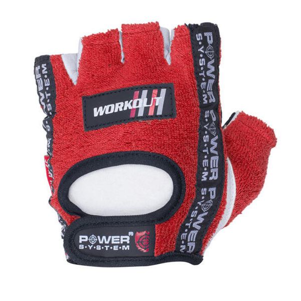 Rękawiczki na siłownię POWER SYSTEM Workout. Czerwone rękawiczki POWER SYSTEM, bez wzorów. Za 30.00 zł.