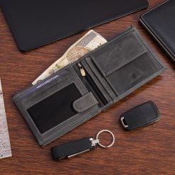 Portfel skórzany męski vintage poziomy klasyczny czarny RFiD Beltimore S51. Czarne portfele bez wzorów. Za 59.90 zł.